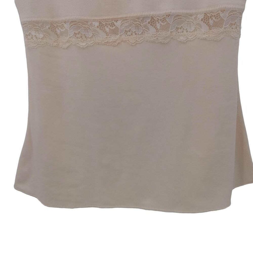 Spanx Beige Shapewear Tank Top Lace Inset M Sleeveless Scoop Neck Stretch - Picture 3 of 8